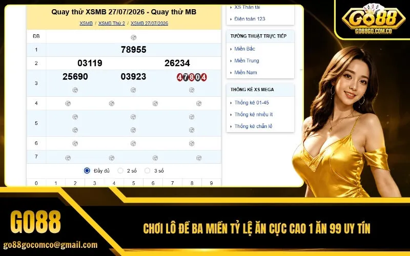 Chơi Lô Đề Ba Miền Tỷ Lệ Ăn Cực Cao 1 Ăn 99 Uy Tín