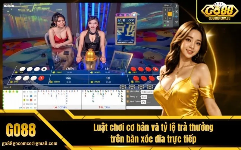 Luật chơi cơ bản và tỷ lệ trả thưởng trên bàn xóc đĩa trực tiếp