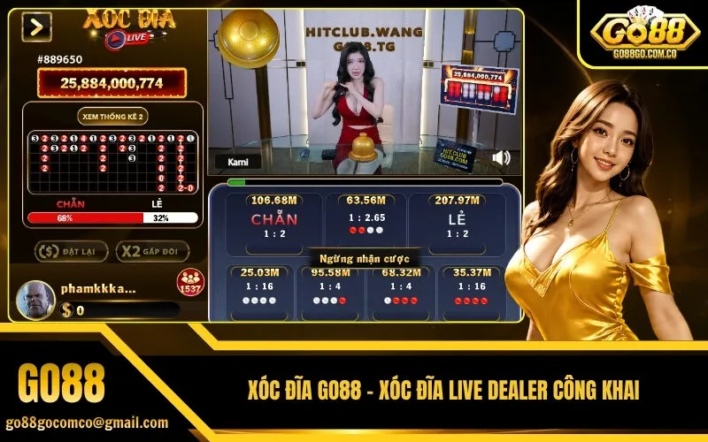 Xóc Đĩa Go88 - Xóc Đĩa Live Dealer Công Khai