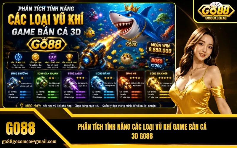 Phân Tích Tính Năng Các Loại Vũ Khí Game Bắn Cá 3D Go88